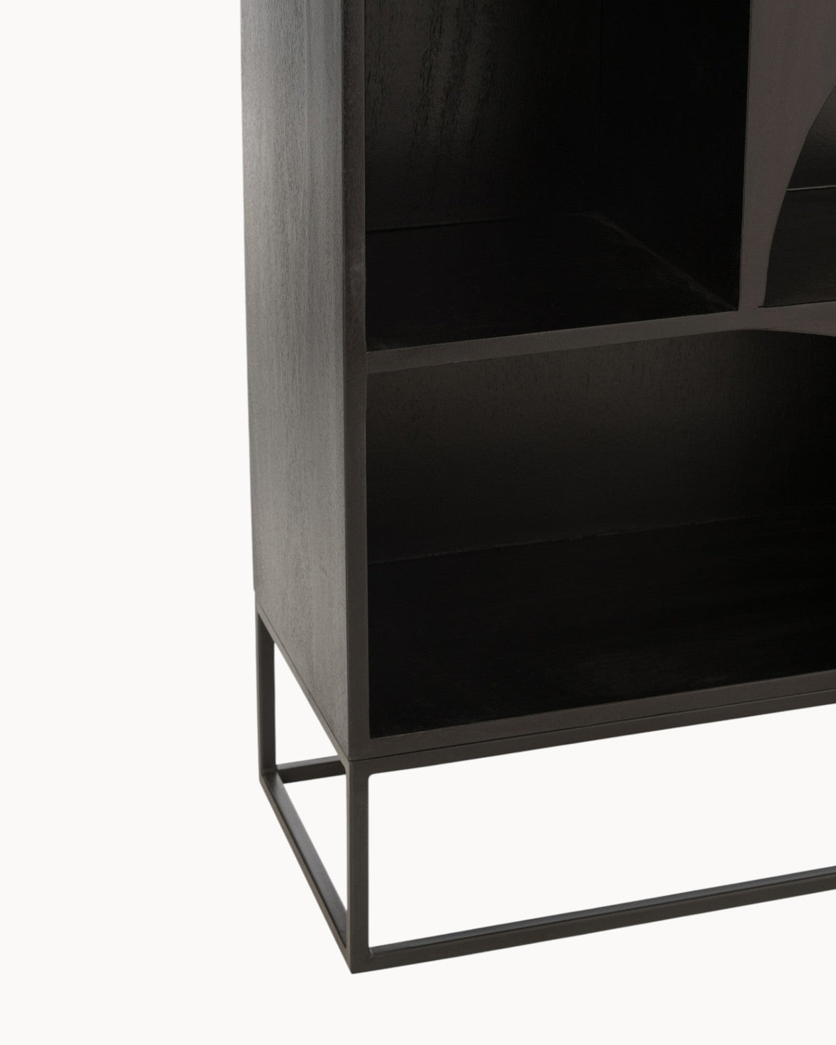 Hom & Ember - Tall Cabinet in Black Wood and MDF - Hom & Ember