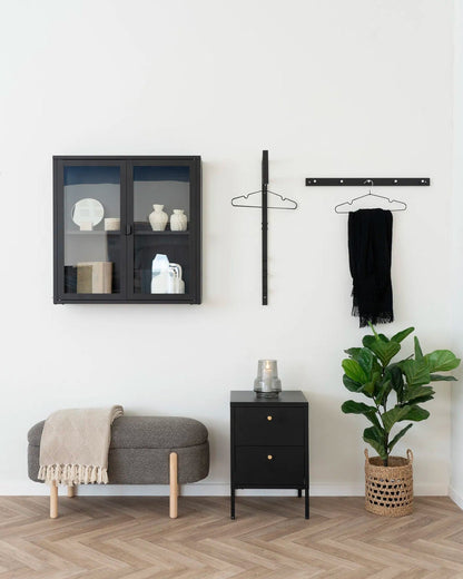 Hom & Ember - Chest with 2 Steel Drawers Black - Hom & Ember