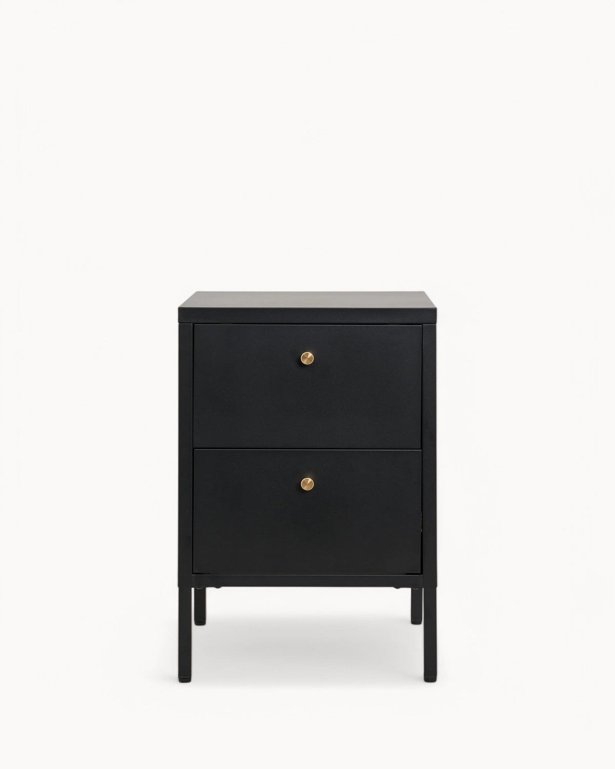 Hom & Ember - Chest with 2 Steel Drawers Black - Hom & Ember
