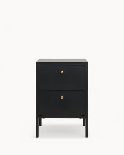 Hom & Ember - Chest with 2 Steel Drawers Black - Hom & Ember