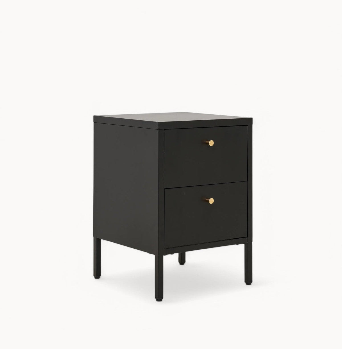 Hom & Ember - Chest with 2 Steel Drawers Black - Hom & Ember