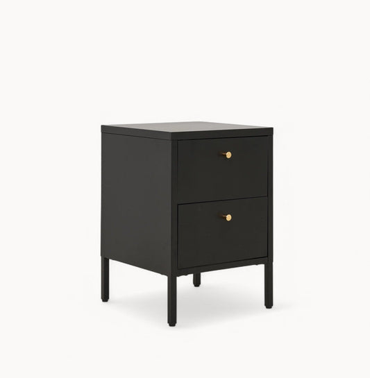 Hom & Ember - Chest with 2 Steel Drawers Black - Hom & Ember