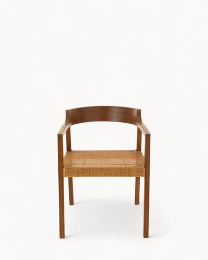 Hom & Ember - Dining Chair Teak and Rattan Look - Hom & Ember