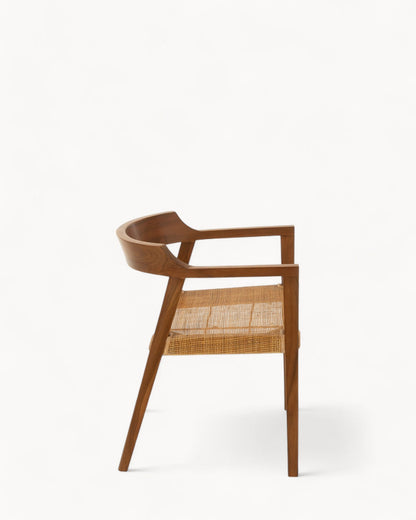 Hom & Ember - Dining Chair Teak and Rattan Look - Hom & Ember
