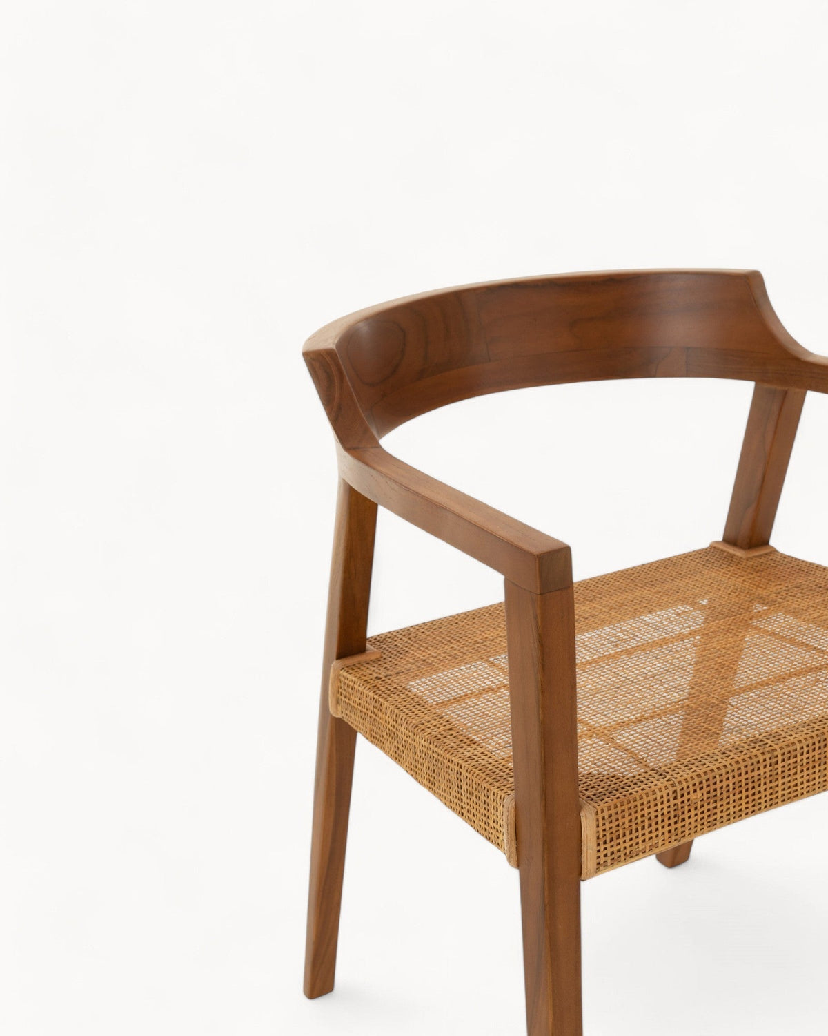 Hom & Ember - Dining Chair Teak and Rattan Look - Hom & Ember