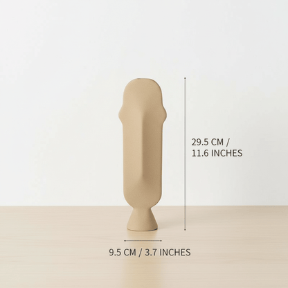 Hom & Ember – Frosted Ceramic Face Vase - Hom & Ember