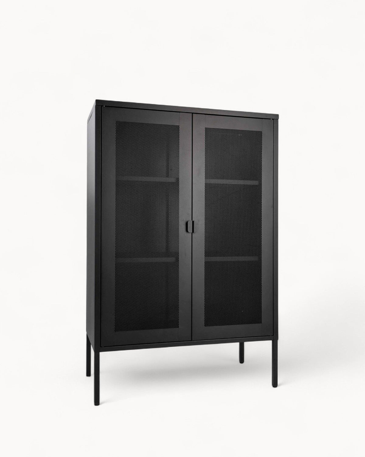 Hom & Ember - Metal Cabinet with Mesh Doors - Hom & Ember
