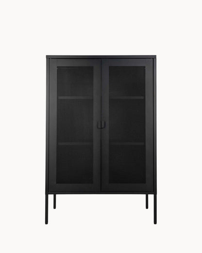 Hom & Ember - Metal Cabinet with Mesh Doors - Hom & Ember
