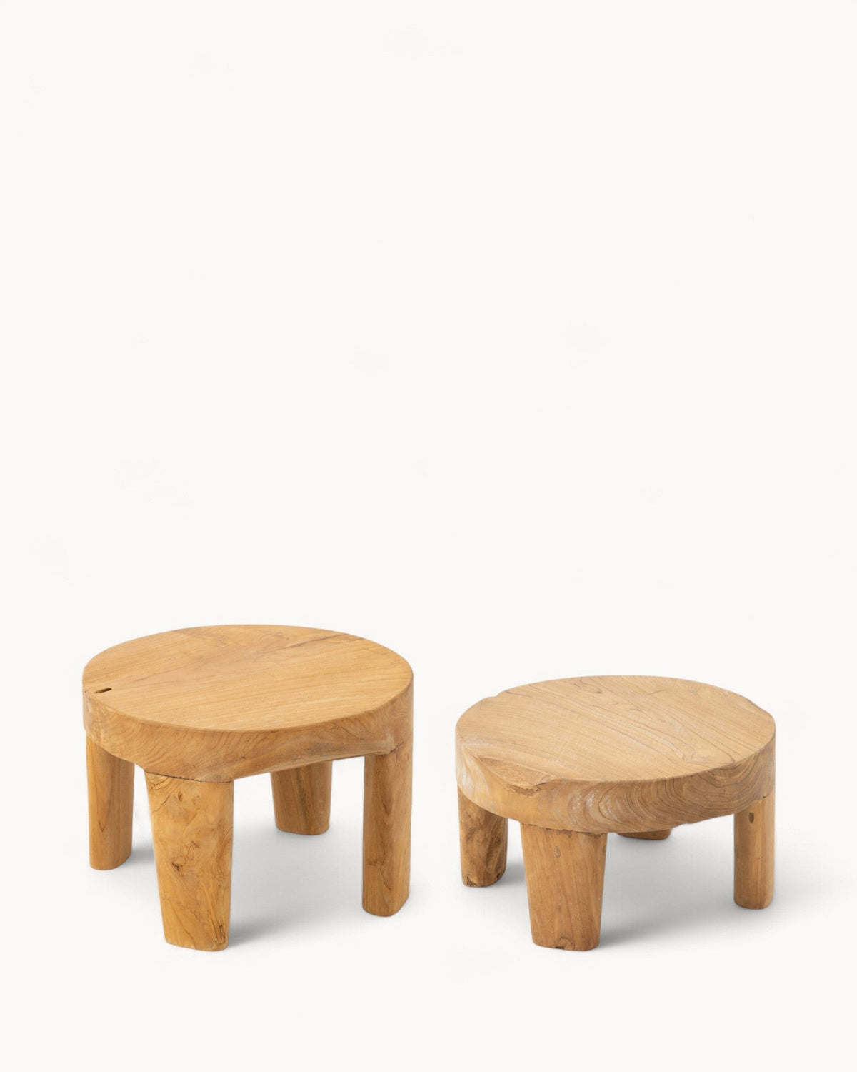 Hom & Ember - Nesting Tables Set of 2 Teak Look - Hom & Ember