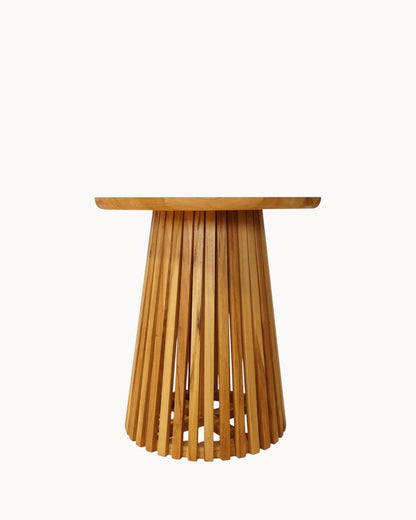 Hom & Ember - Round Side Table Oak Veneer Look - Hom & Ember