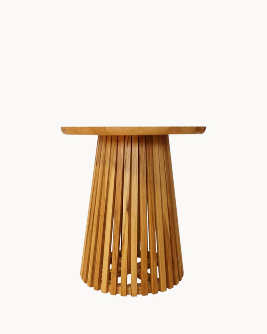Hom & Ember - Round Side Table Oak Veneer Look - Hom & Ember