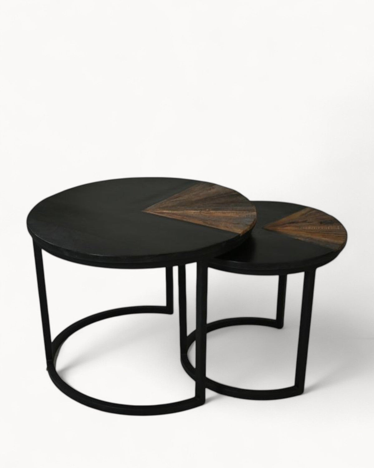 Hom & Ember - Round Table Teak and Metal Look - Hom & Ember