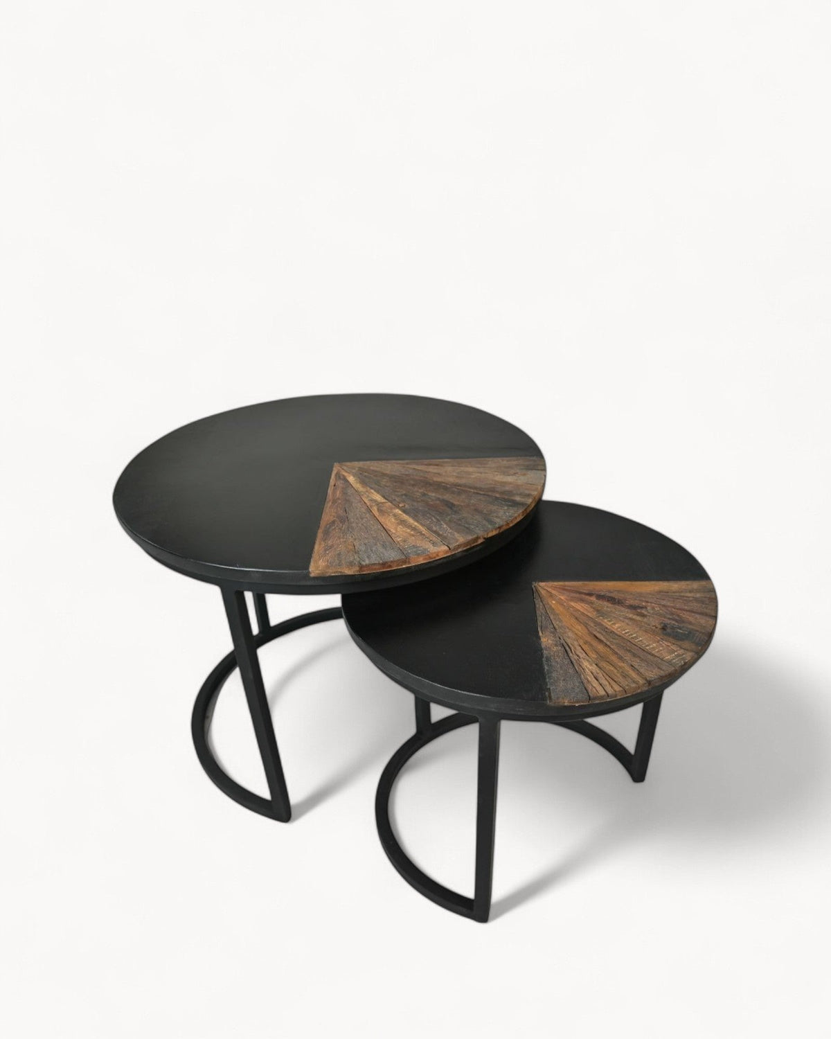 Hom & Ember - Round Table Teak and Metal Look - Hom & Ember