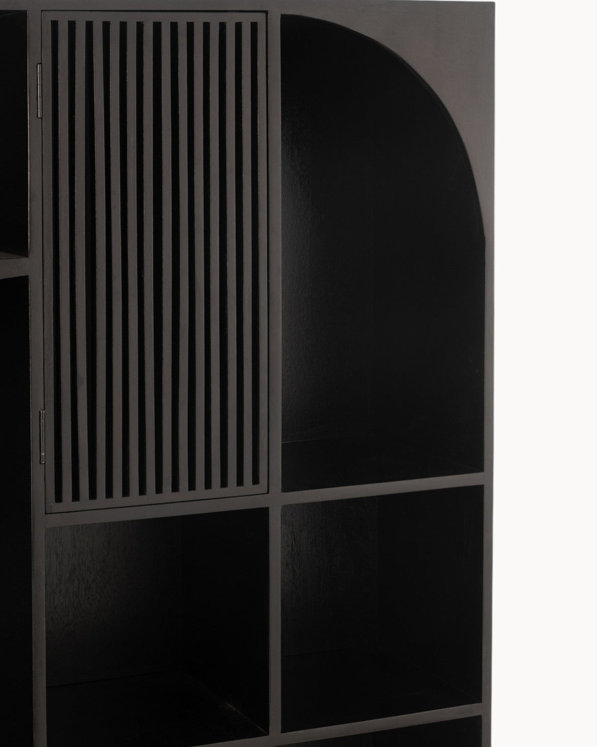 Hom & Ember - Tall Cabinet in Black Wood and MDF - Hom & Ember
